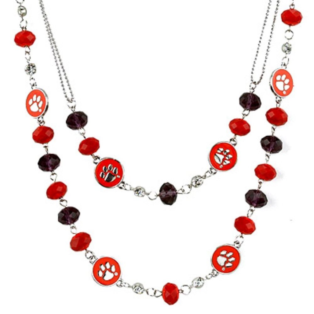 NEW - Clemson Tigers Beaded Medallion Team Colors Football Gameday Fans Necklace